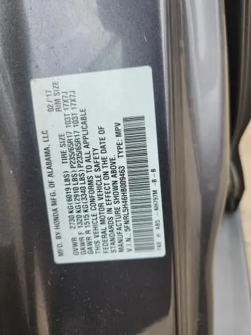 2017 HONDA ODYSSEY EX  