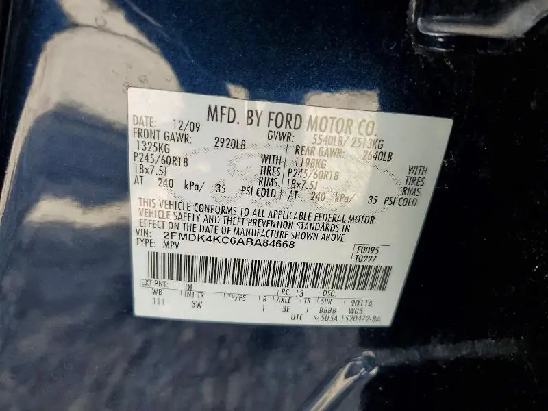 2010 FORD EDGE LIMITED  