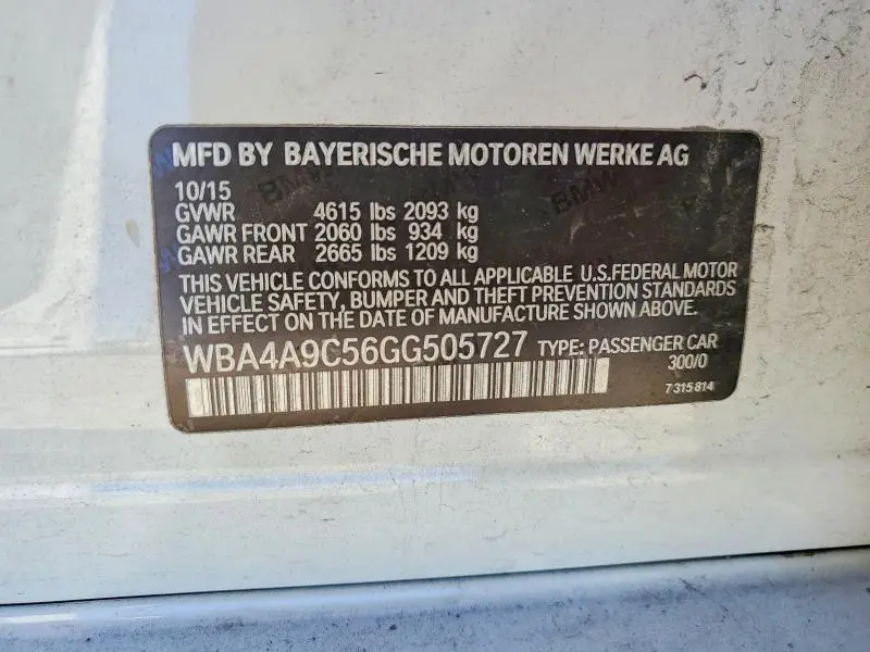 2016 BMW 428 I GRAN COUPE SULEV  