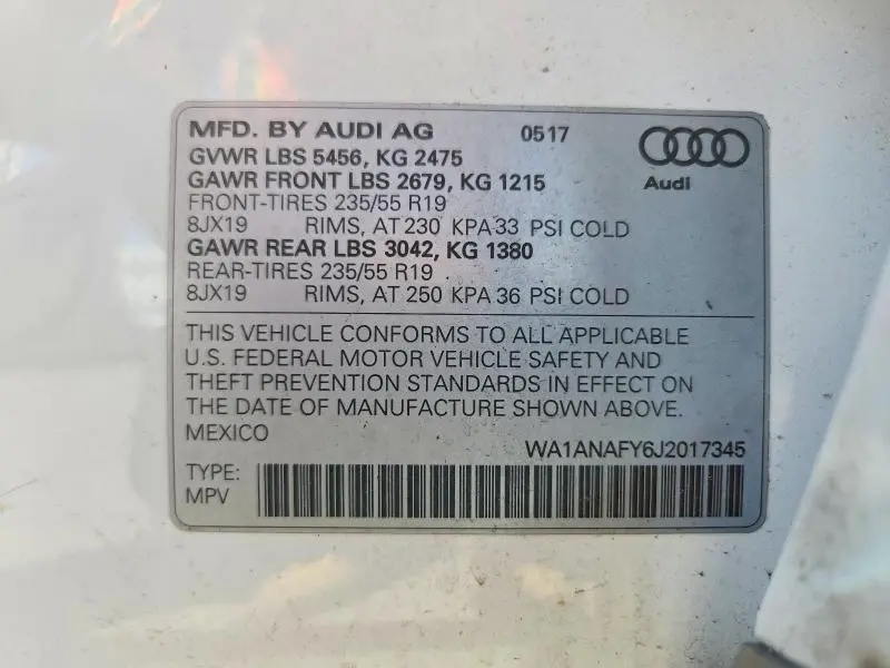 2018 AUDI Q5 PREMIUM  