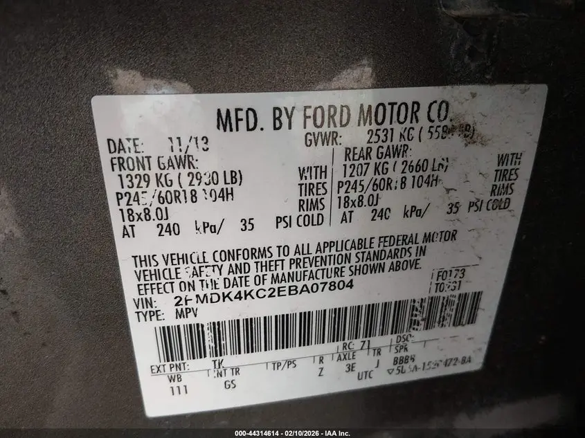 2014 FORD EDGE LIMITED