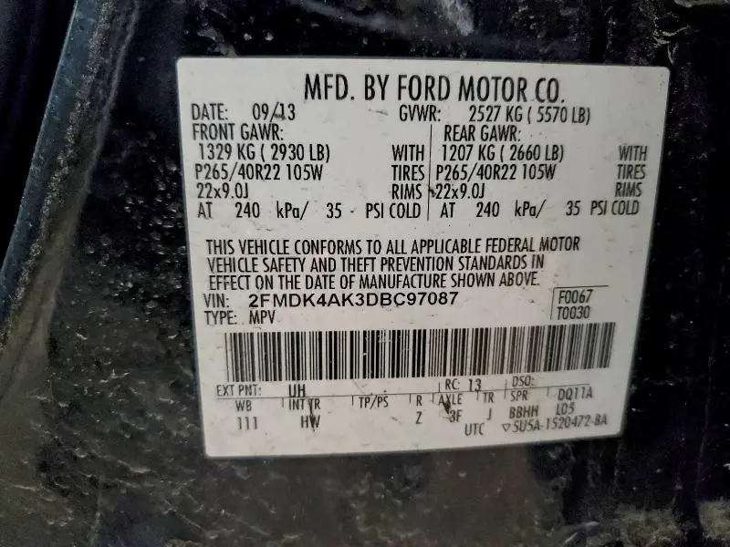 2013 FORD EDGE SPORT  