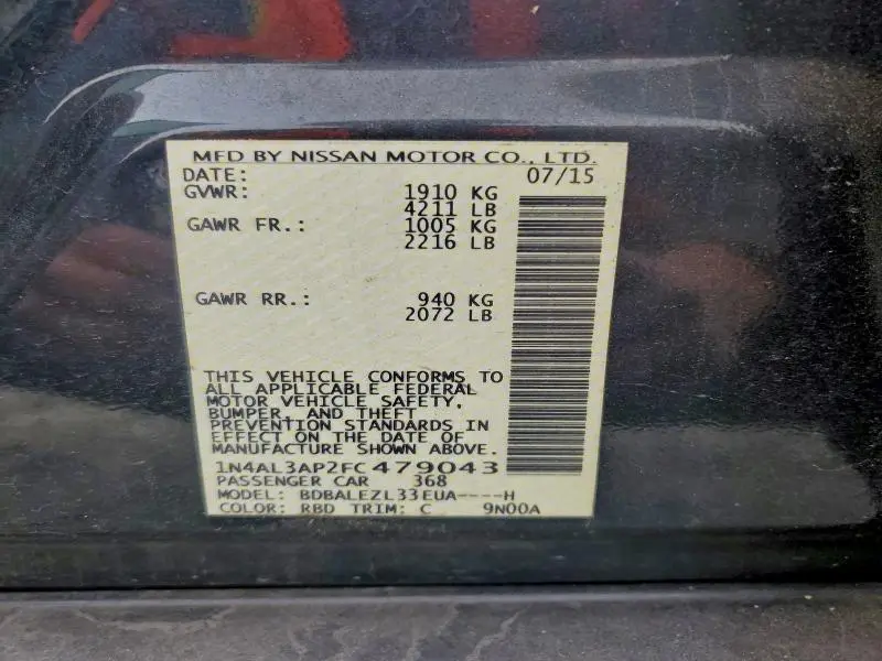 2015 NISSAN ALTIMA 2.5  