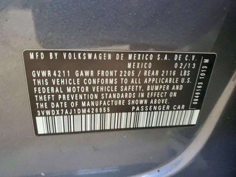 2013 VOLKSWAGEN JETTA SE  