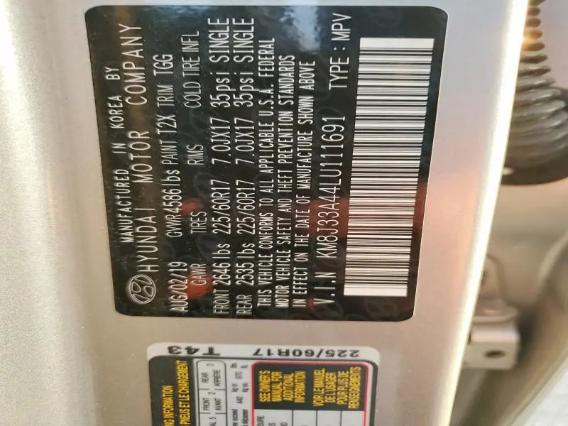 2020 HYUNDAI TUCSON LIMITED  