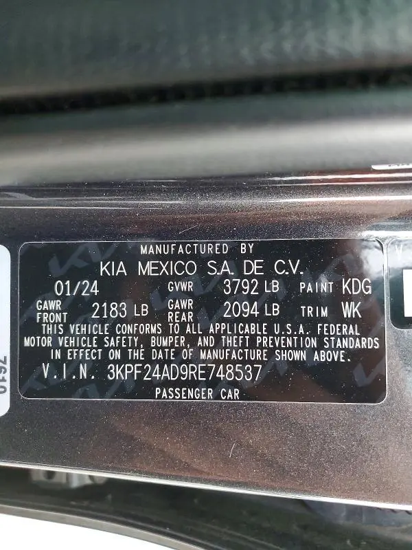 2024 KIA FORTE LXS  