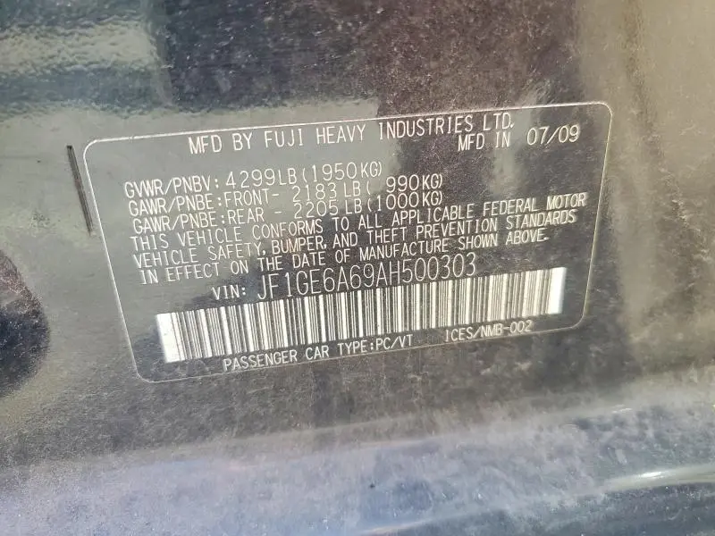 2010 SUBARU IMPREZA 2.5I  