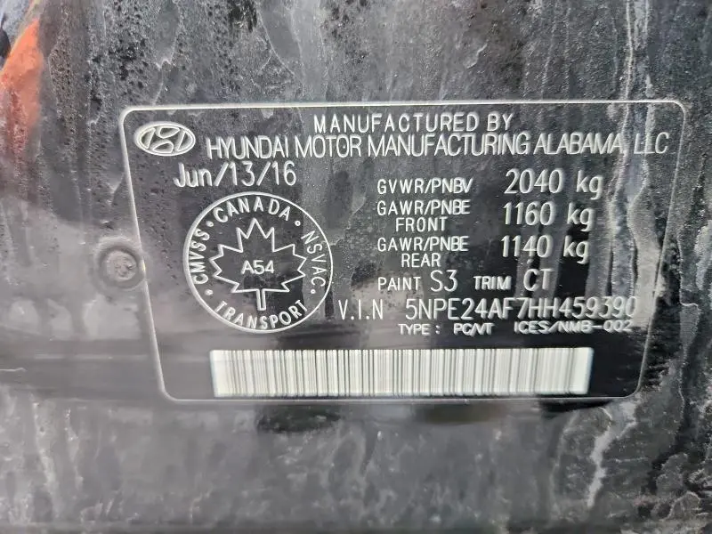 2017 HYUNDAI SONATA BASE  