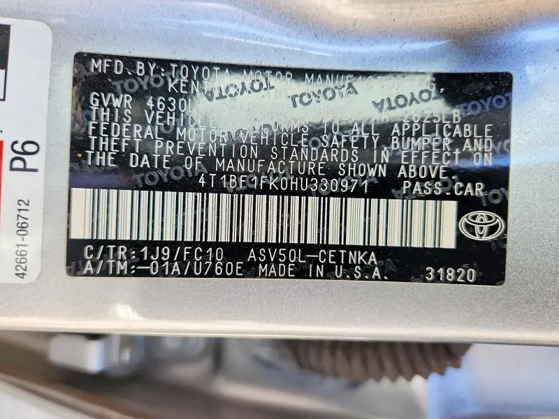 2017 TOYOTA CAMRY LE  