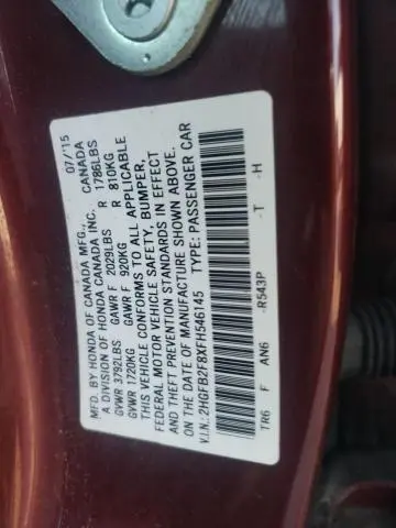 2015 HONDA CIVIC EX  