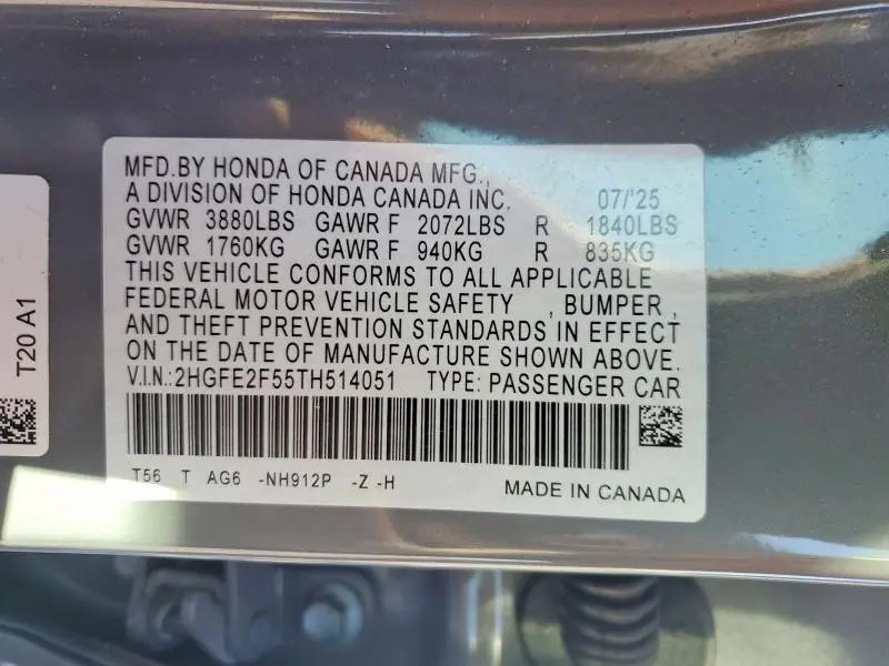 2026 HONDA CIVIC SPORT  
