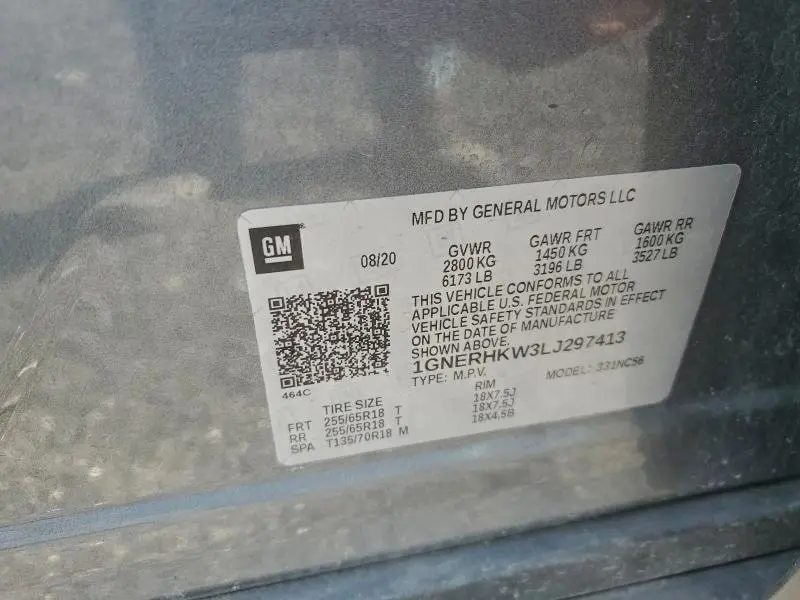 2020 CHEVROLET TRAVERSE LT  