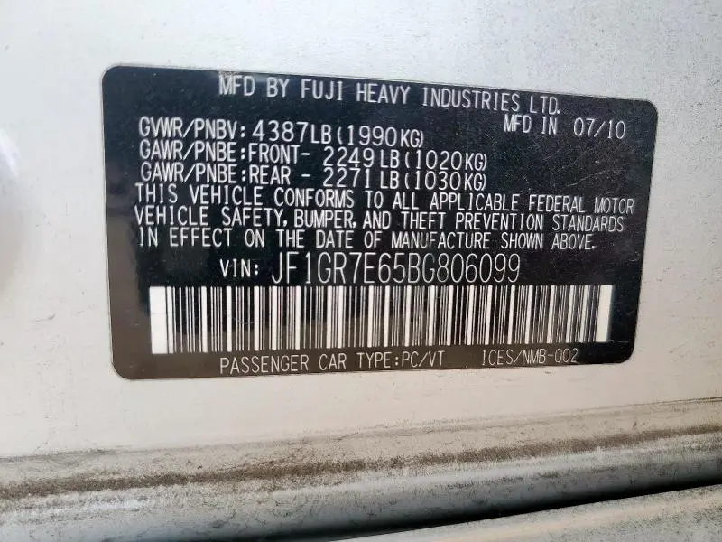 2011 SUBARU IMPREZA WRX  