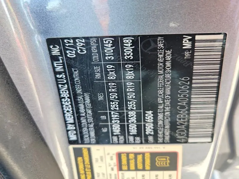 2012 MERCEDES-BENZ ML 350 BLUETEC  