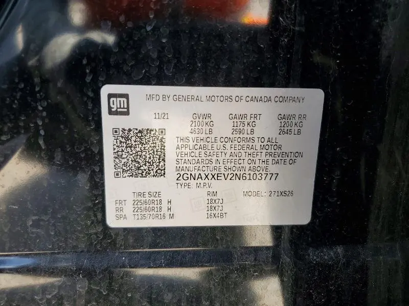 2022 CHEVROLET EQUINOX PREMIER  