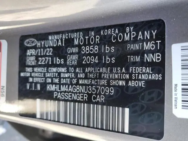 2022 HYUNDAI ELANTRA SEL  