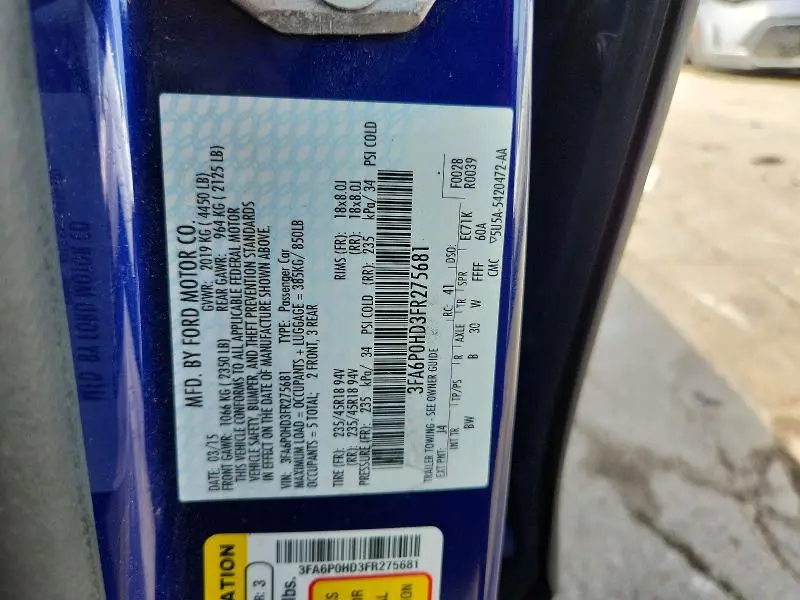 2015 FORD FUSION SE  