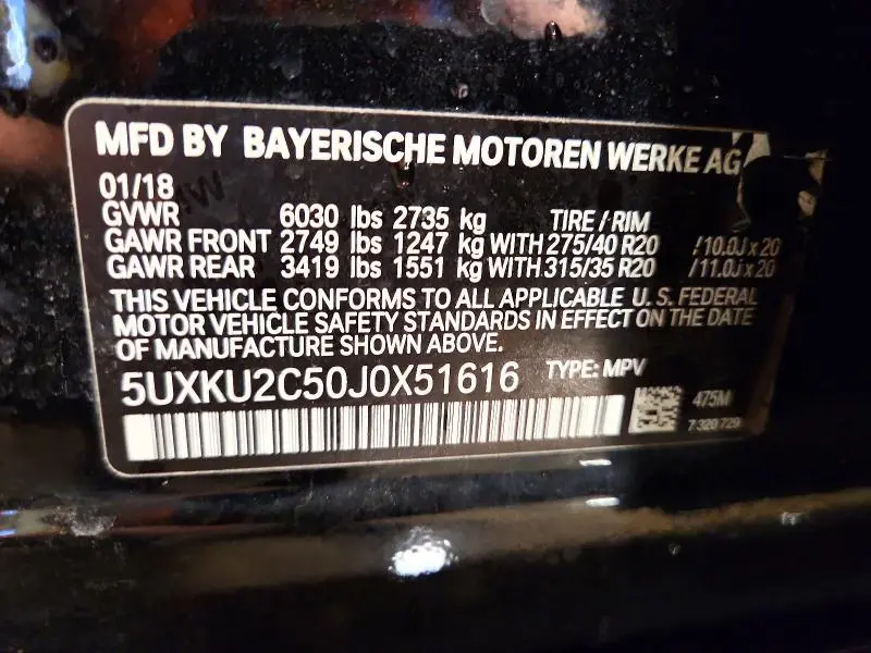 2018 BMW X6 XDRIVE35I  
