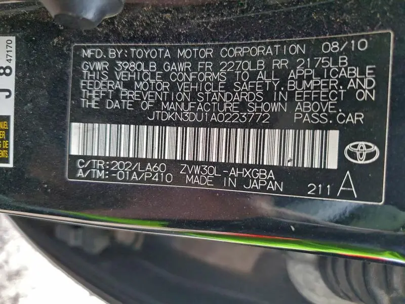 2010 TOYOTA PRIUS   