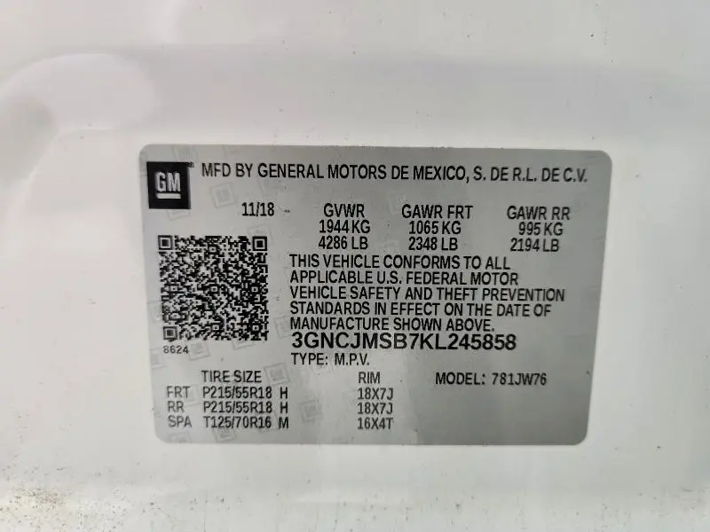 2019 CHEVROLET TRAX PREMIER  