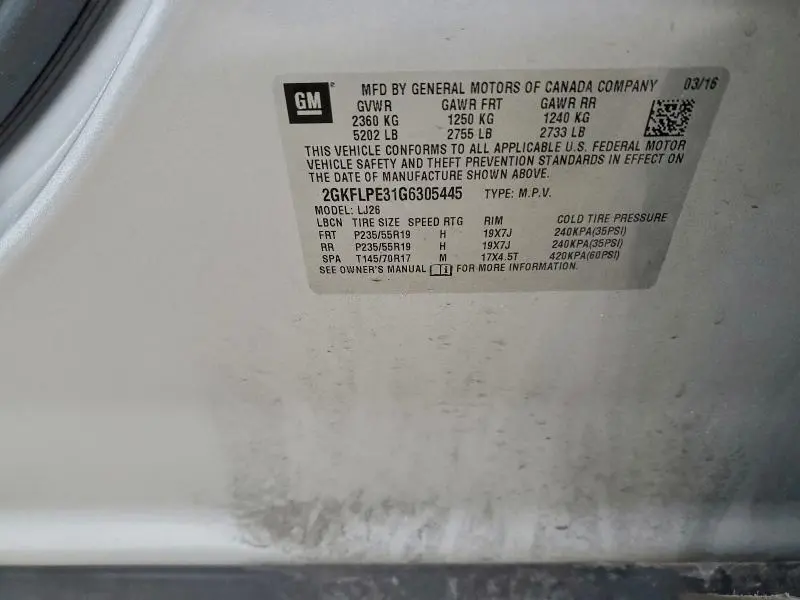 2016 GMC TERRAIN SLT  