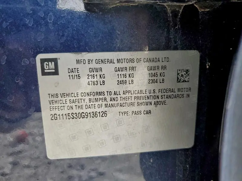 2016 CHEVROLET IMPALA LT  