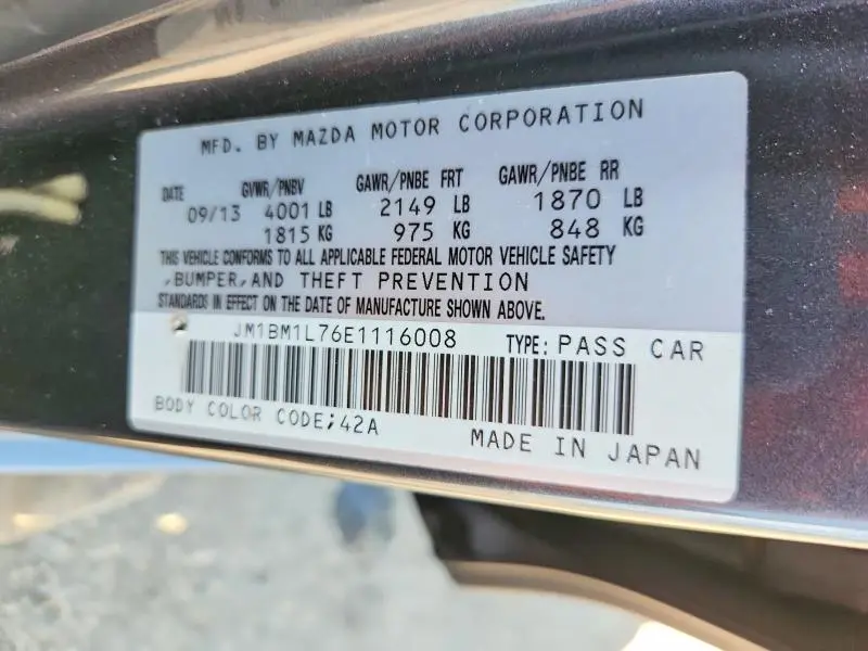2014 MAZDA 3 TOURING  