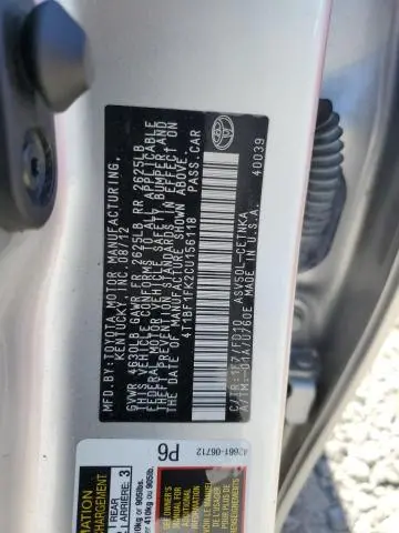 2012 TOYOTA CAMRY BASE  