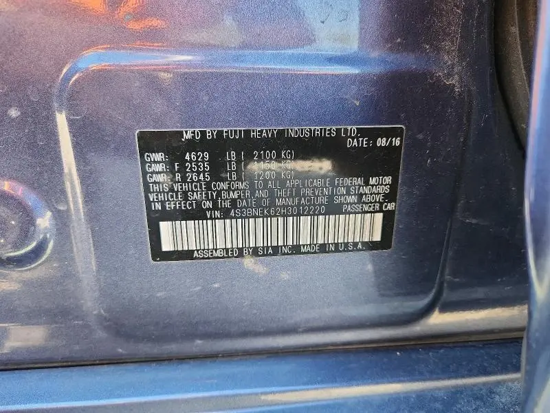 2017 SUBARU LEGACY 3.6R LIMITED  