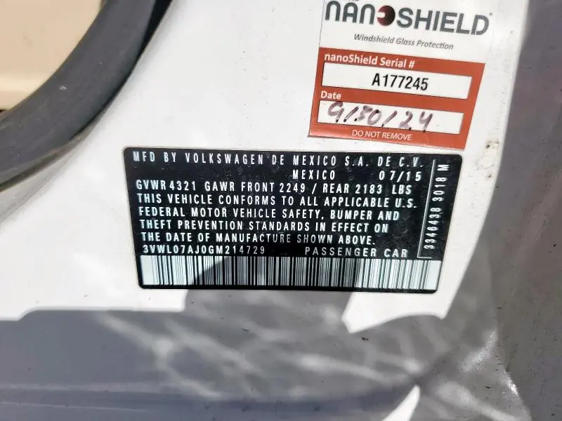 2016 VOLKSWAGEN JETTA SEL  