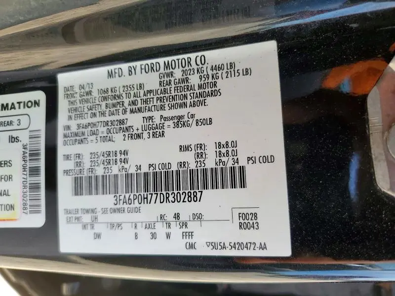 2013 FORD FUSION SE  