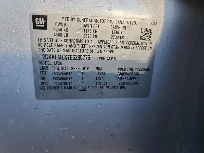 2014 GMC TERRAIN SLE  