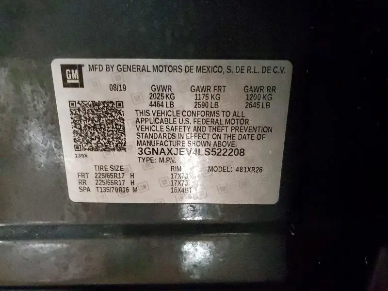 2020 CHEVROLET EQUINOX LT  