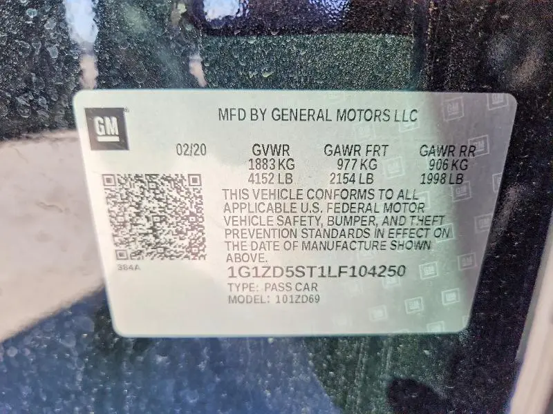 2020 CHEVROLET MALIBU LT  