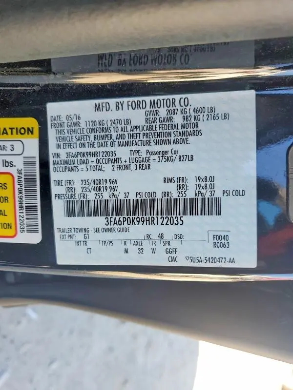 2017 FORD FUSION TITANIUM  