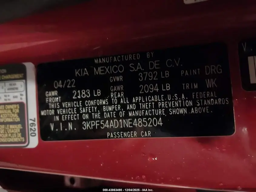 2022 KIA FORTE GT-LINE