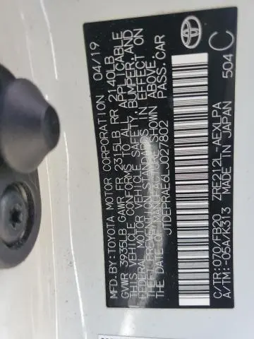 2020 TOYOTA COROLLA LE