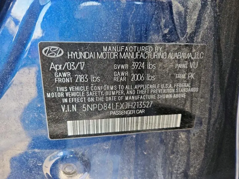 2018 HYUNDAI ELANTRA SEL  