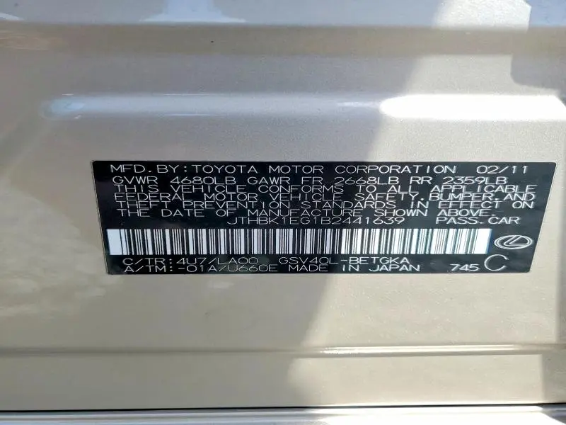 2011 LEXUS ES 350  