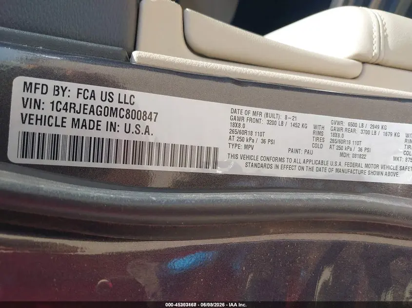 2021 JEEP GRAND CHEROKEE LAREDO E 4X2