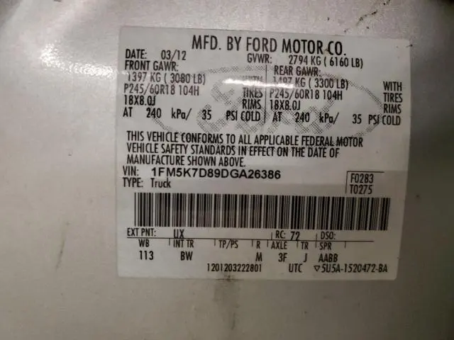 2013 FORD EXPLORER XLT  