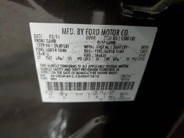 2011 FORD EDGE LIMITED  