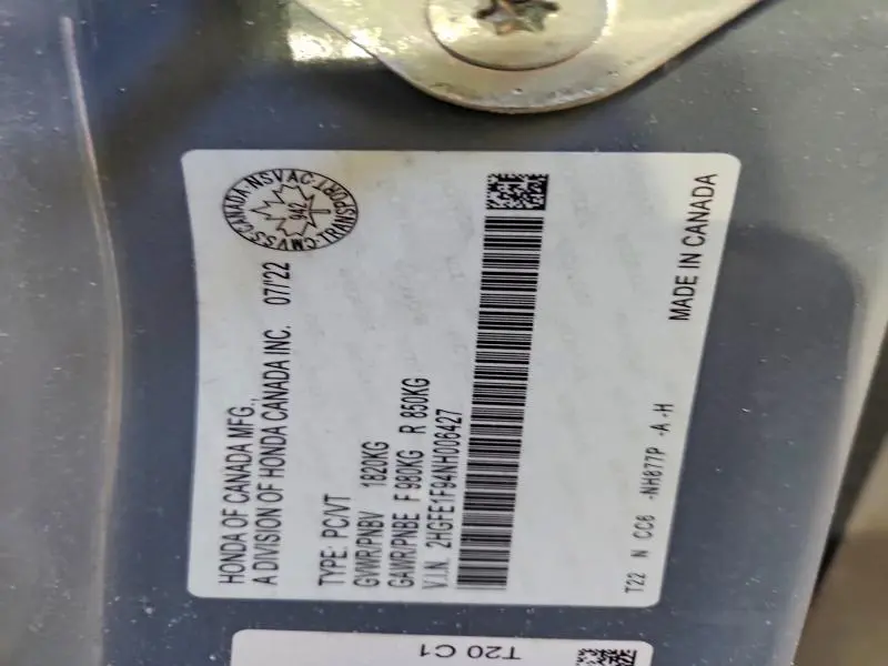 2022 HONDA CIVIC TOURING  