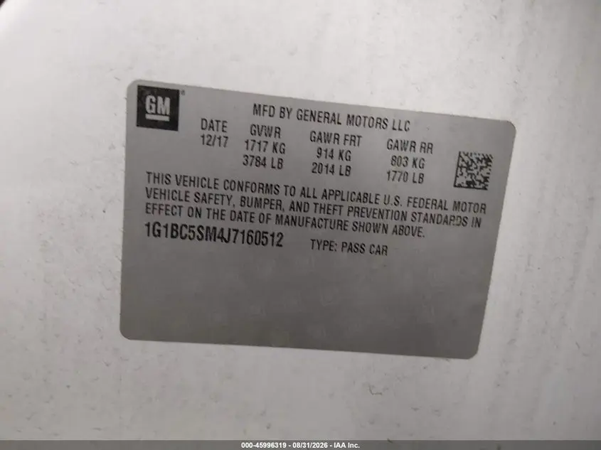 2018 CHEVROLET CRUZE LS AUTO