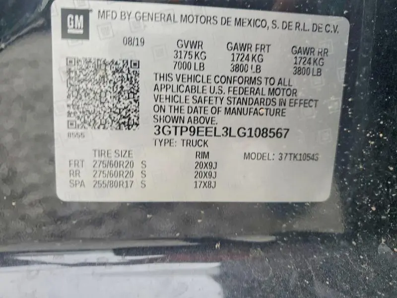 2020 GMC SIERRA K1500 AT4  