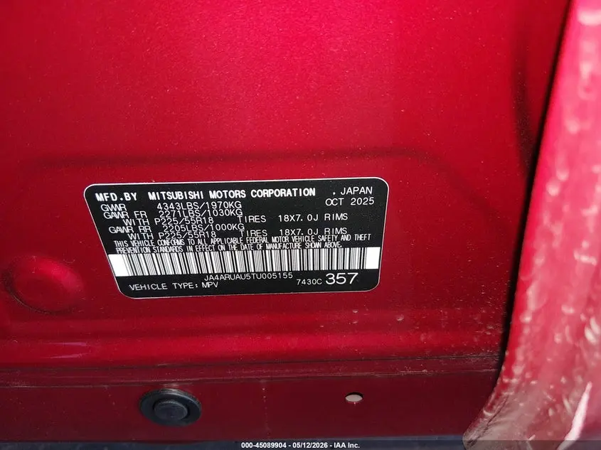 2026 MITSUBISHI OUTLANDER SPORT 2.0 ES/2.0 LE/2.0 RALLIART/2.0 S/2.0 SE/2.0 TRAIL EDITION