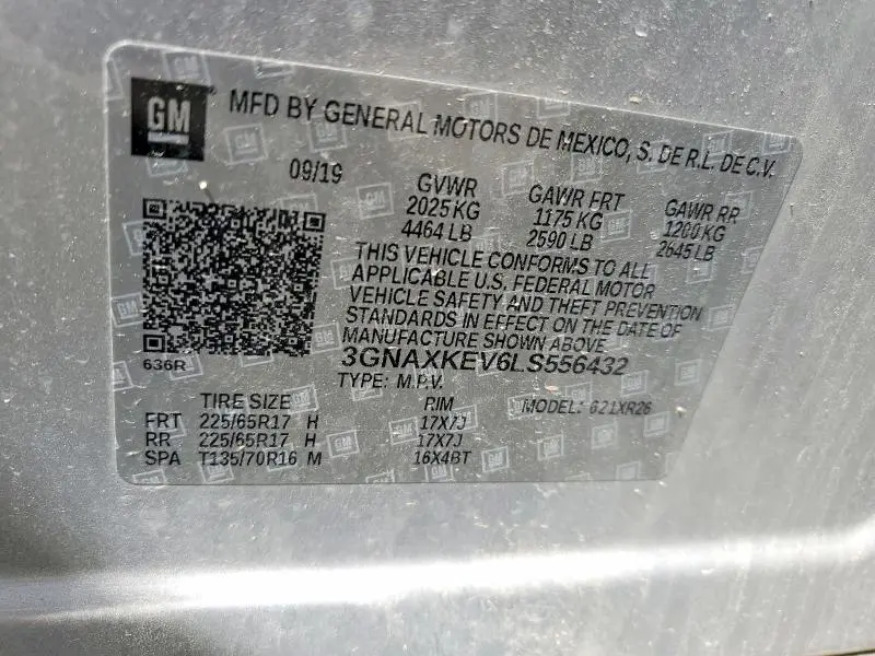 2020 CHEVROLET EQUINOX LT  