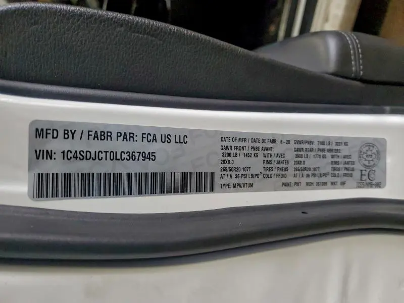 2020 DODGE DURANGO R/T  