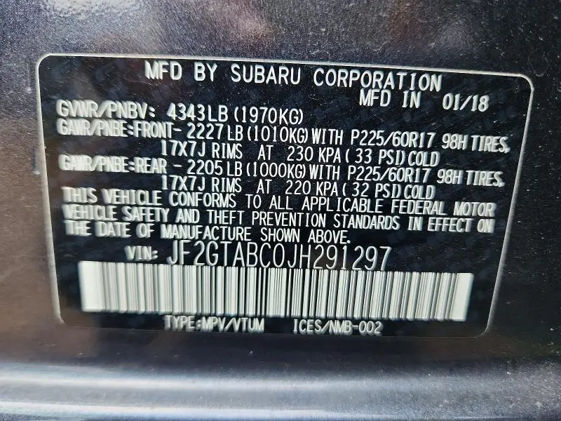 2018 SUBARU CROSSTREK PREMIUM  