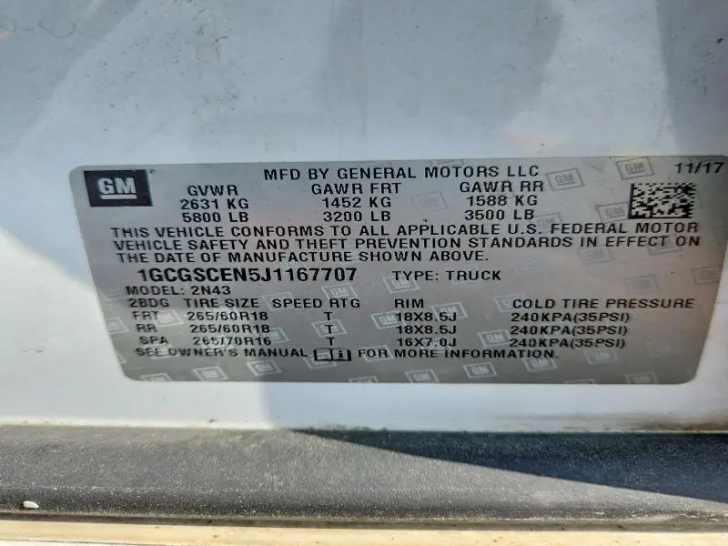 2018 CHEVROLET COLORADO LT  